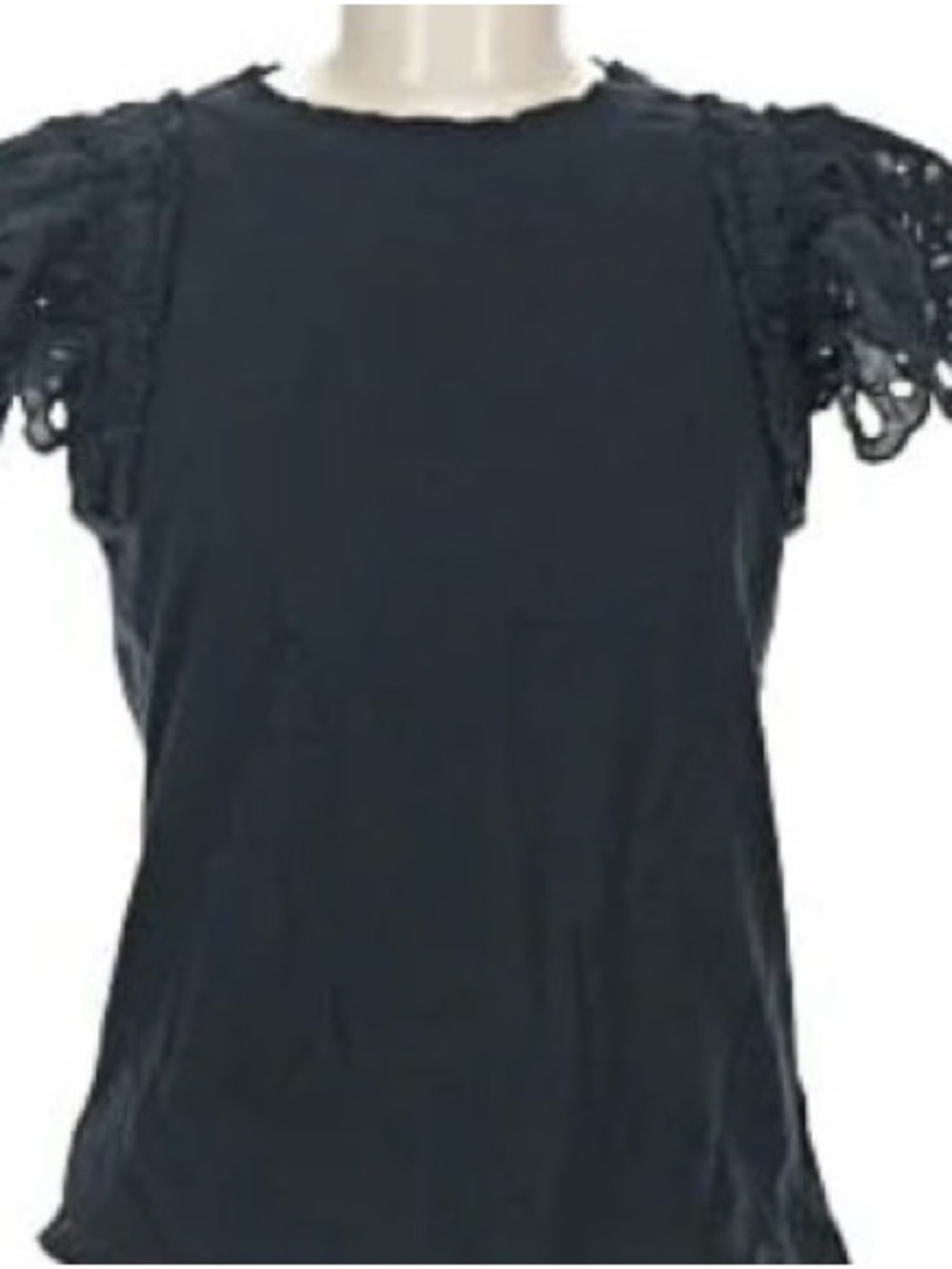 Express Black Lace Flutter Sleeve Tee